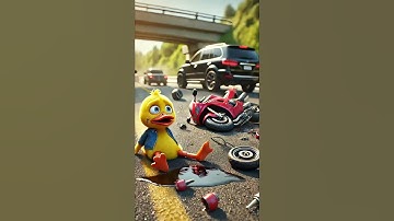 The little yellow duck had a car accident #cartoon #duckstory #animation #happyduck #cute