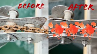 How we fixed our rusty anchor chain Episode 196 (Sailing Catalpa)