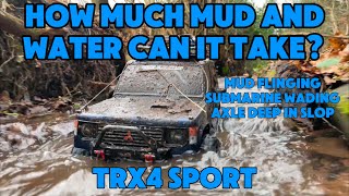 Trx4 Sport on flooded trails!! How waterproof is it? RC Trail Truck Mudding And River Driving. @StaffordshireScaleTrail