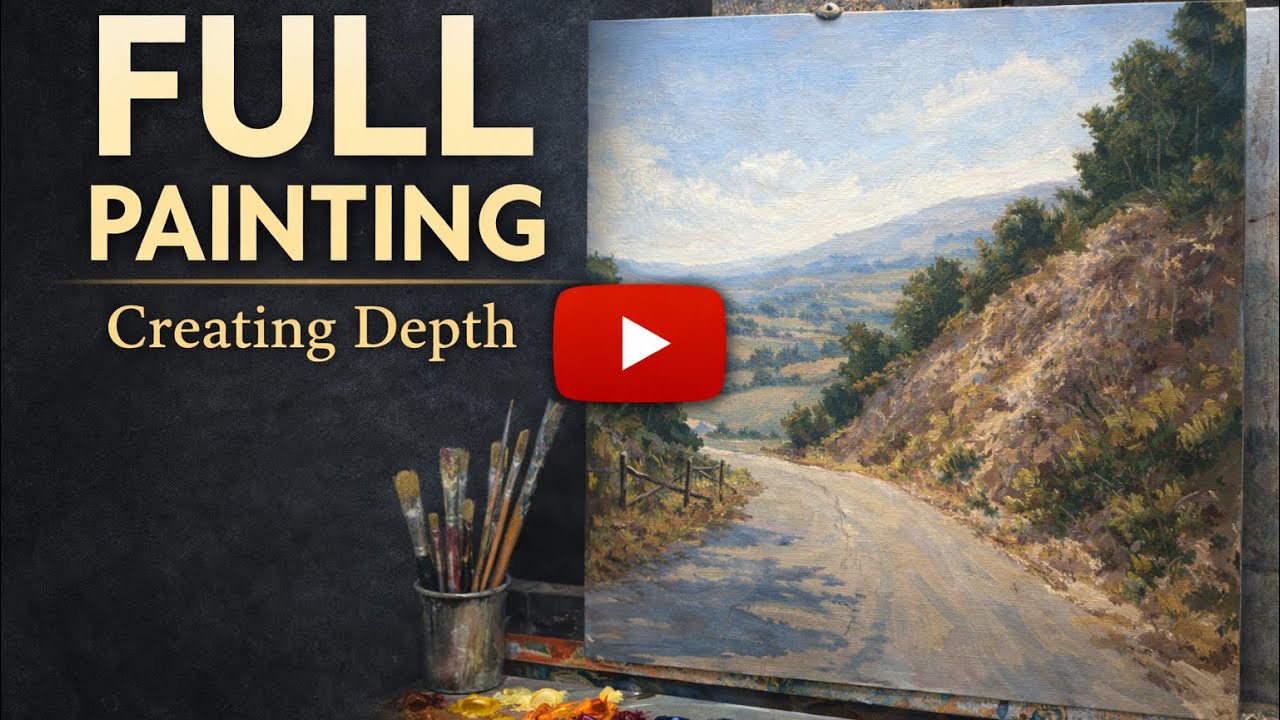 Why Your Landscape Paintings Look Flat (Classical Depth Method – Full Demo)