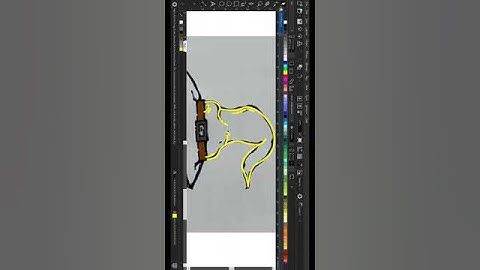 drawing vector cartoon witch hat using coreldraw #shorts