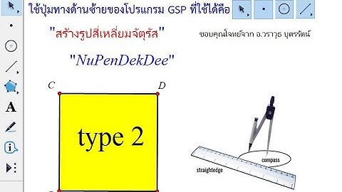 Using compass & segment straightedge tool to construct square in GSP.