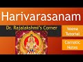 Harivarasanam  kj yesudas   version1  veena tutorial  carnatic notes  swarams  drrajalakshmi