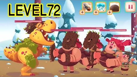 DINO BASH : Dinosaurs vs Cavemen Tower Defense Wars (Level 72) Walkthrough gameplay