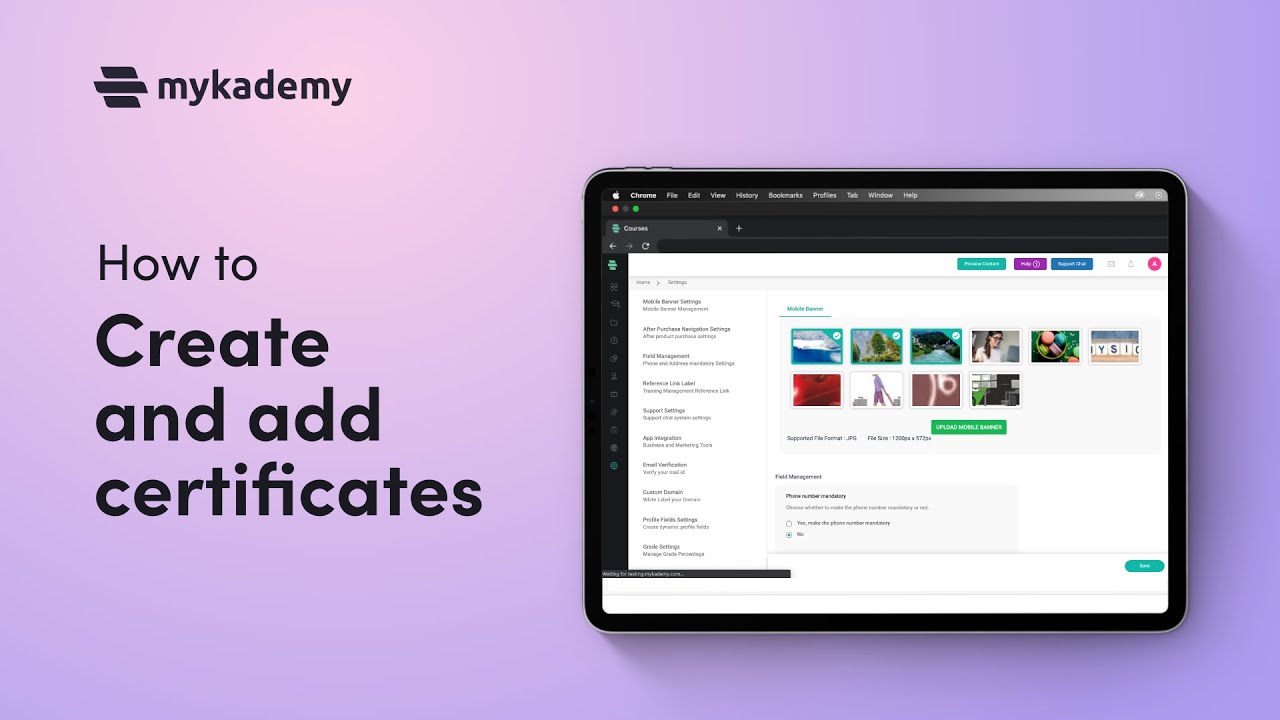 How to Create and Import Custom Certificates to LMS Platform | Mykademy ...