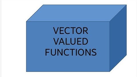 Vector Valued Functions 1- vector functions introduction