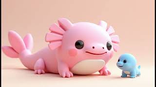 Pip the palm-sized cute pink plastic toy axolotl with soft pink gills, a white belly, small ... screenshot 5