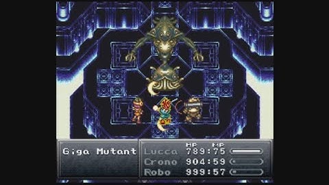 Chrono Trigger (SNES) - Black Omen - Giga Mutant boss battle (The Fated Hour)