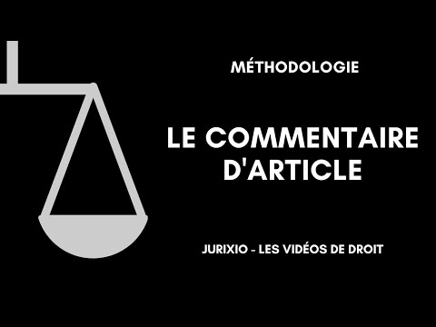 Le commentaire d'article - La méthode (1)