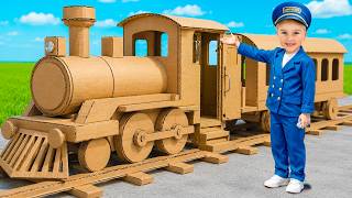 Chris and friends in Cardboard Challenges for kids