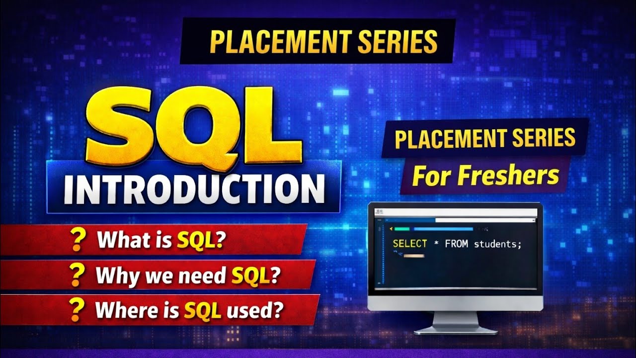 SQL Introduction for Placements | Part 1 | What, Why & Where SQL is ...