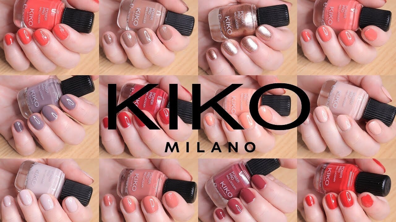 Kiko Power Pro Nail Lacquer Nail Polish Swatches - 12 Shades - YouTube