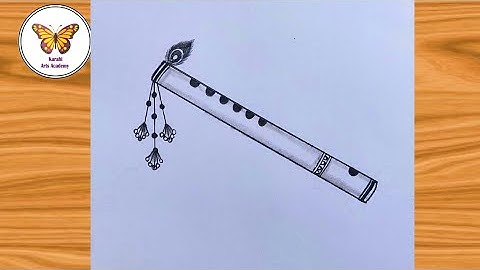 Beautiful krishna flute drawing| Bansuri drawing easy| @karabiartsacademy6921