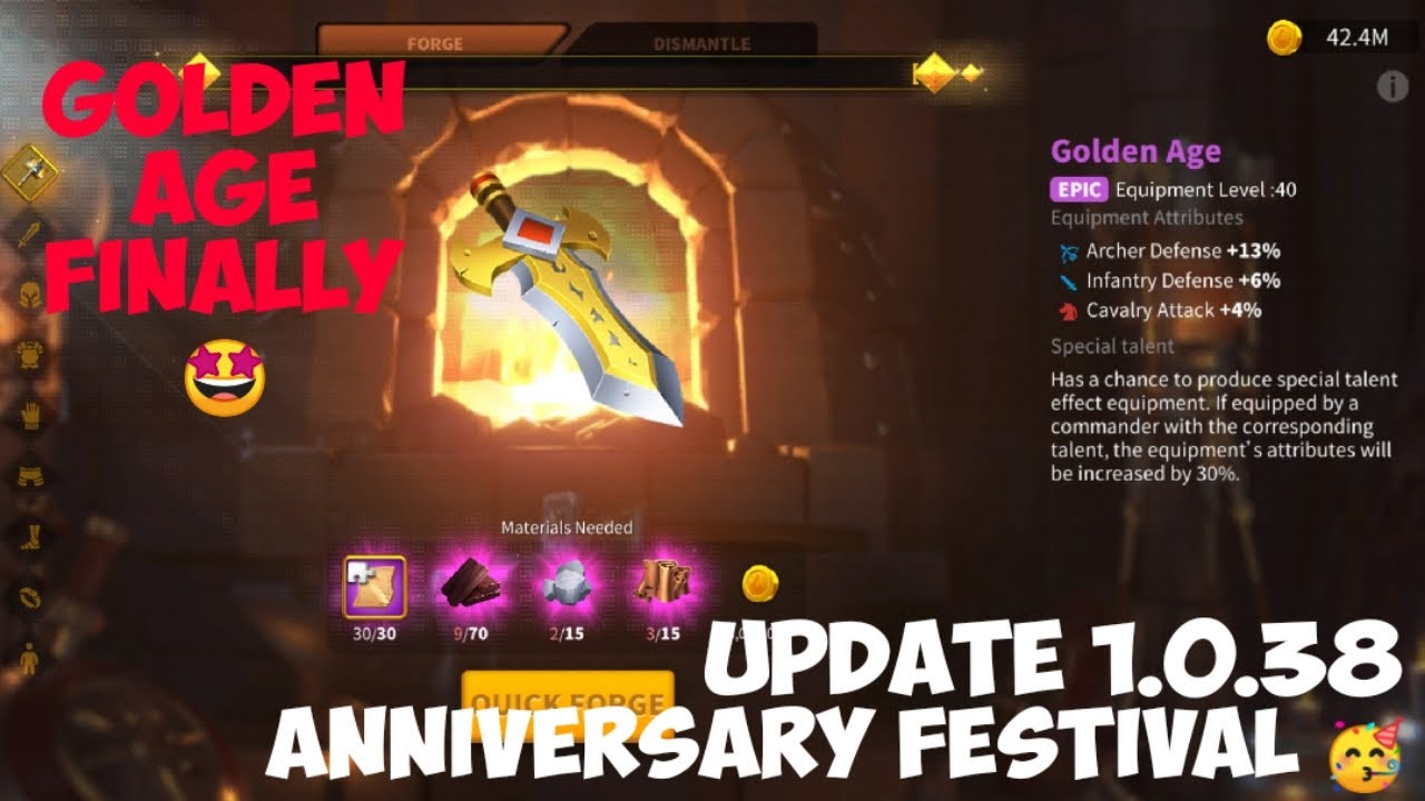 Update 1.0.38 | New Commander |The Golden Age 😎| Rise of Kingdoms | ROK ...