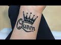 Crown tattoo with henna || new mehndi tattoo 2019 || stylish tiara tattoo with mehndi