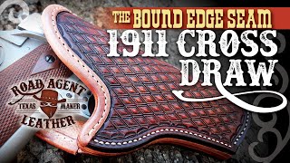 Making a Bound Edge Seam 1911 Holster with Milled Leather Liner ASMR Leathercraft