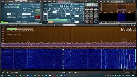 UNID pirate station received 6955 kHz USB Shortwave SDRplay RSPdx MLA 30 loop antenna