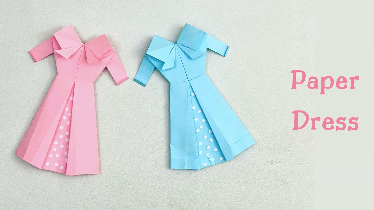 DIY MINI PAPER DRESS / Origami Dress / Paper Craft / Easy kids craft ...