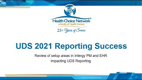 Intergy Setup: UDS 2021 Reporting Success