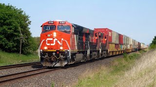 CN Railfanning HD: SHINY!! BRAND NEW CN 3194 tackles the hill at Firdale MB, 1/06/2019 (4/4)