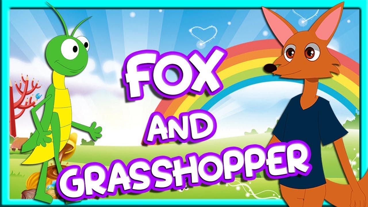 Aesop's Fables - The Fox And The Grasshopper | English Short Story For Kids | Tuk Tuk Tv English - YouTube