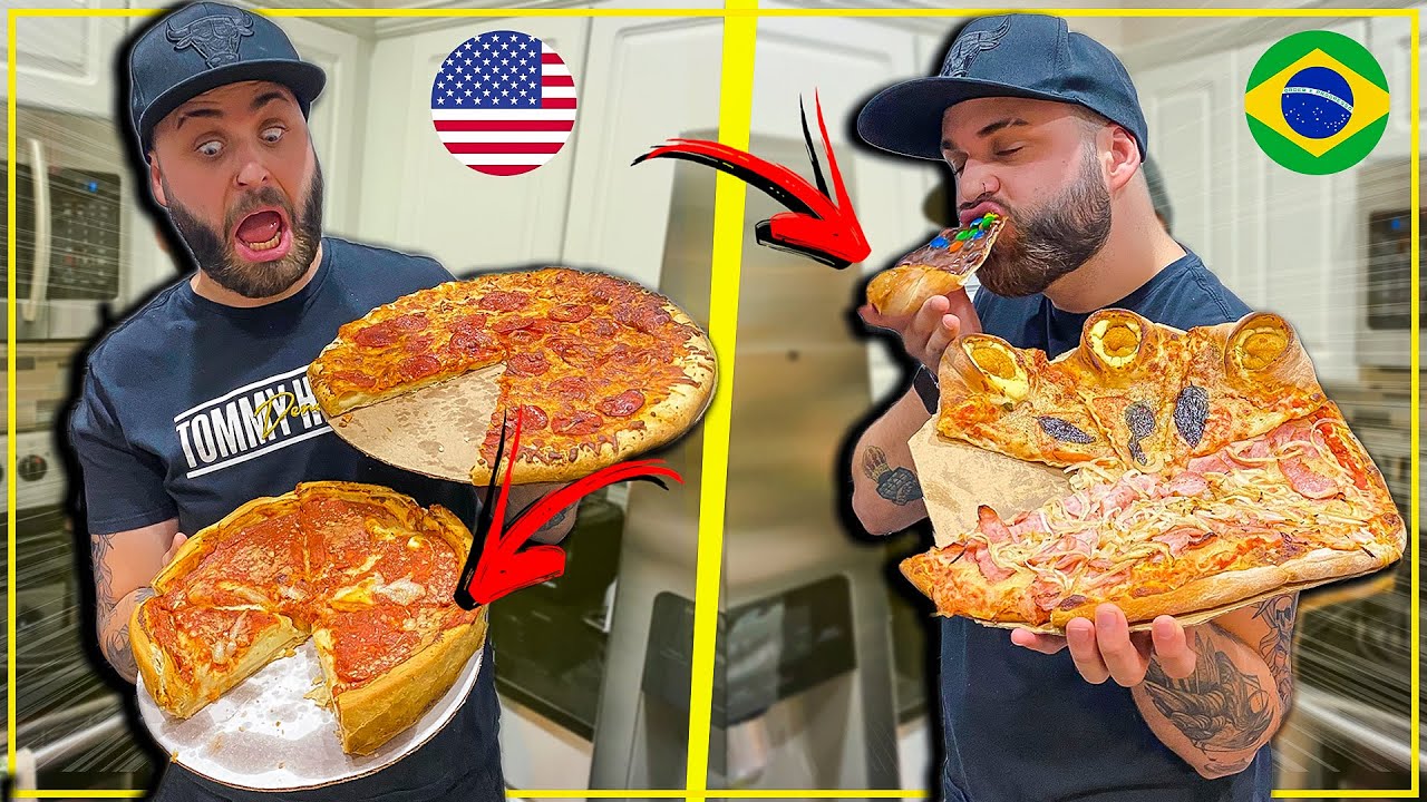 DIFERENÇAS BIZARRAS ENTRE PIZZA AMERICANA VS BRASILEIRA (OS GRINGOS GOSTAM?) Part 2
