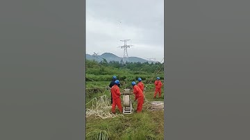 Cable laying with an unmanned drone- good methods can improve work efficiency