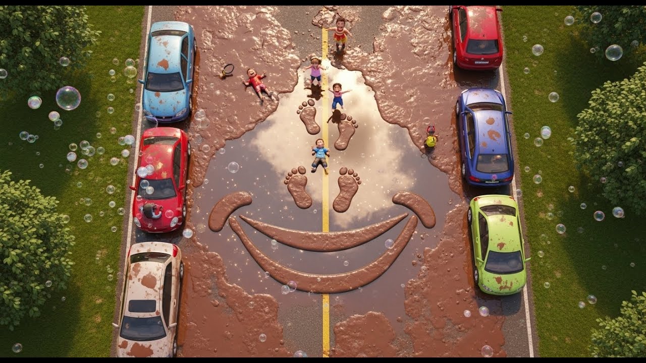 Muddy Cars Song – Who Gets Dirty First? | Fun Kids Song | Splashy Car Adventure