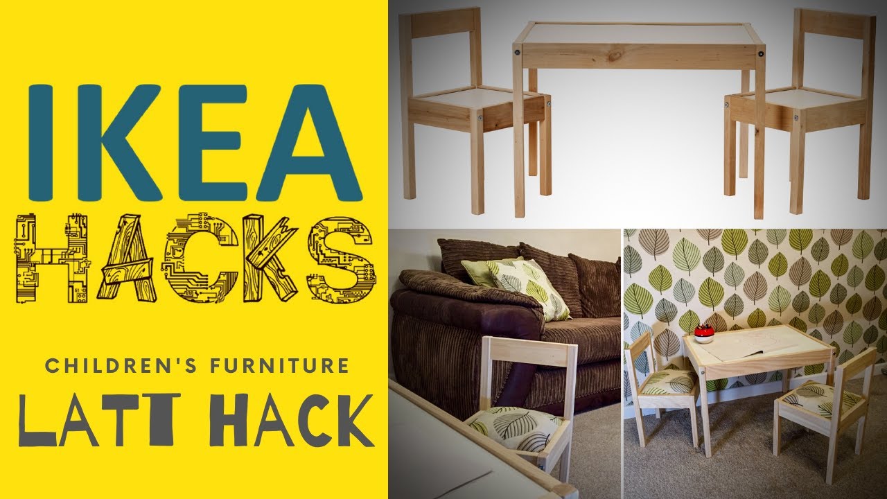 ikea hack  improving the ikea latt kid's table and chairs adding cushion  seats and matching decor