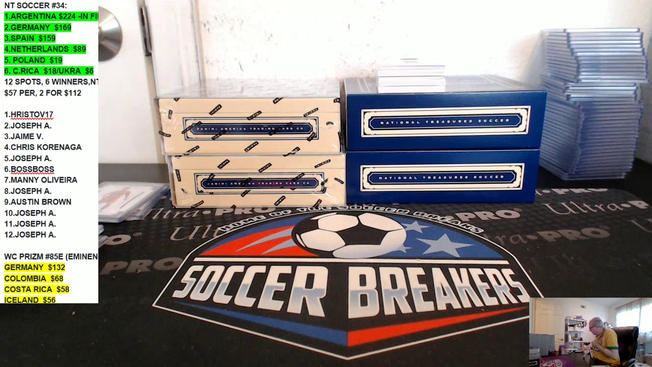 2018 NATIONAL TREASURES SOCCER PANINI 4 BOX PYT CASE BREAK #34, JULY 4, 2018 football score