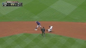 CHC@SD: Zobrist, Baez turn a double play