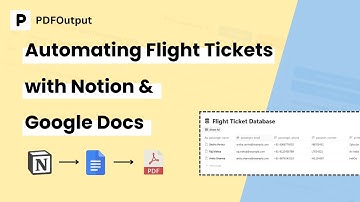 Flight Ticket PDF Generator | Automate Flight Ticket PDFs using Google Docs and Notion