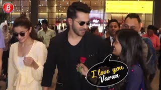 Varun Dhawan's ROMANTIC Reaction When A Fangirl PROPOSES Him At The Airport