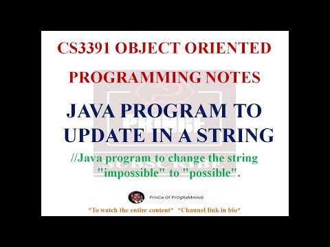 JAVA PROGRAM TO UPDATE ONE STRING WITH ANOTHER | CS3391 OBJECT ORIENTED PROGRAMMING NOTES