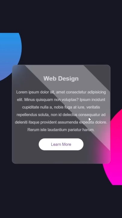 Creative Glassmorphism Card Design Using HTML & CSS | Web Design ...