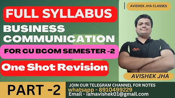 BUSINESS COMMUNICATION WHOLE SYLLABUS REVISION || Calcutta university BCOM Semester -2 ||AVISHEK JHA
