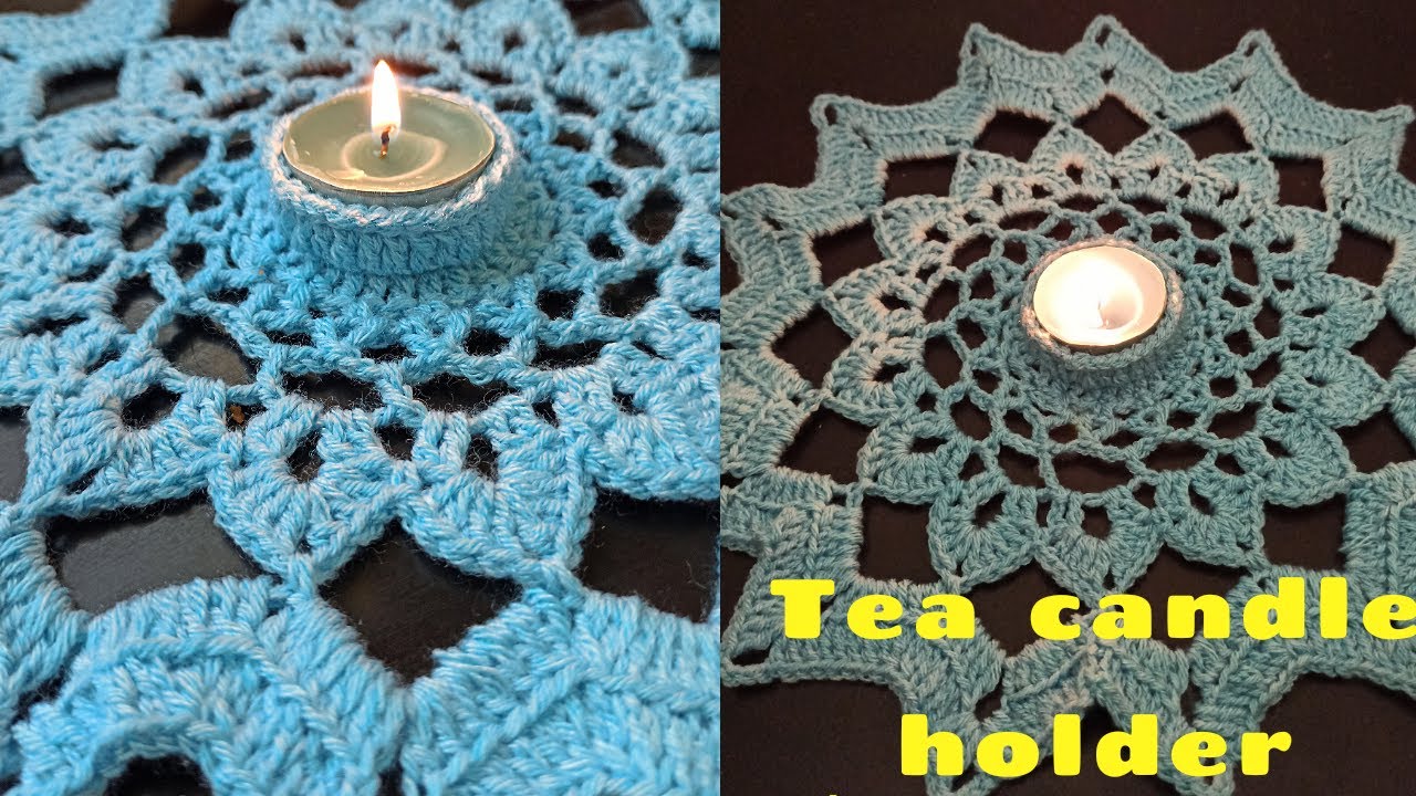 How to crochet tea candle holder l doily 2 in Tamil l written instruction l English subtitles