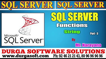 Sql Server tutorial || onlinetraining||string functions Part-3 by Narayana