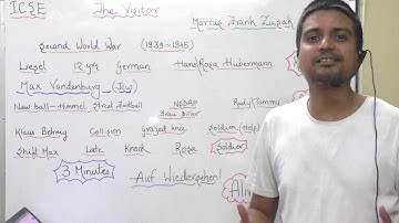 THE VISITOR BY MARKUS FRANK ZUSAK class 8 English icse in hindi