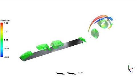 Vortex Visualization of Clean Wing using Large Eddy Simulation, angle of attack 5 degree