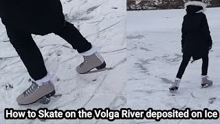#Astrakhan_Russia.How to Skate on the Volga River deposited on Ice