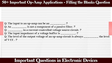 MCQ Questions Op-Amp Applications - Filling the Blanks with Answers