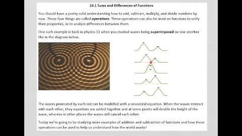10.1 | Introduction | Sums And Differences Of Functions