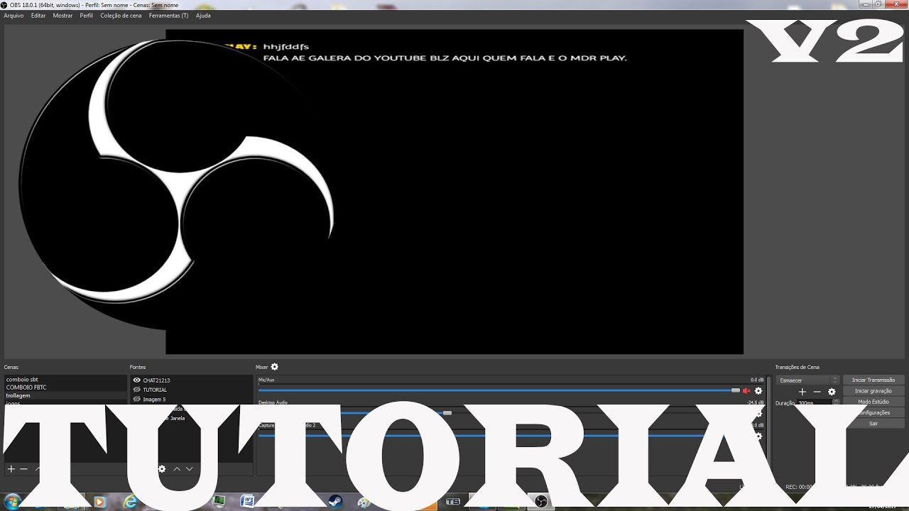 NOVO MODO DE CONFIGURAR O CHAT TRANSPARENTE OBS STUDIO 2017 