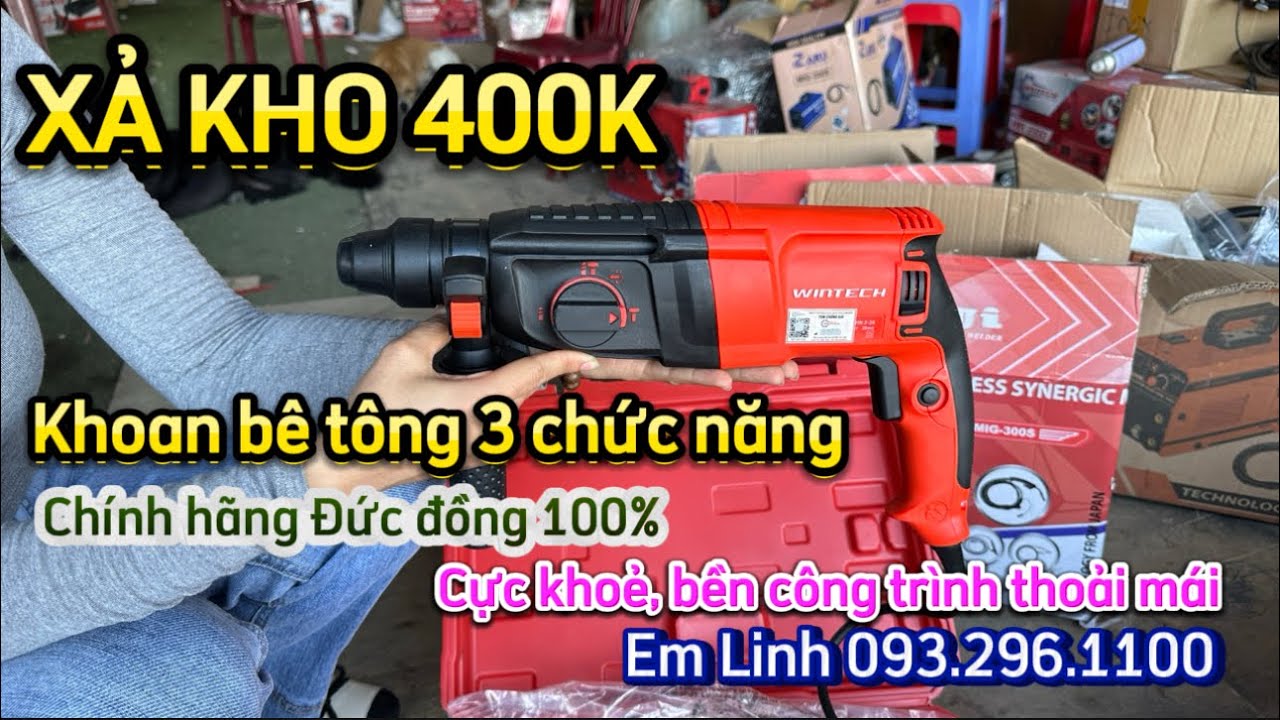 🔴GIẢM NGAY 400K CUỐI NĂM🔴MÁY KHOAN BÊ TÔNG RUỘT ĐỒNG CỐT THÉP ĐỨC 3 CHỨC NĂNG 