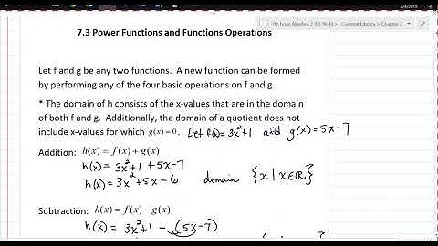 Function Operations and Power Functions
