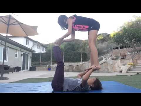 How to do two person acro stunts|The Crafty Two - YouTube