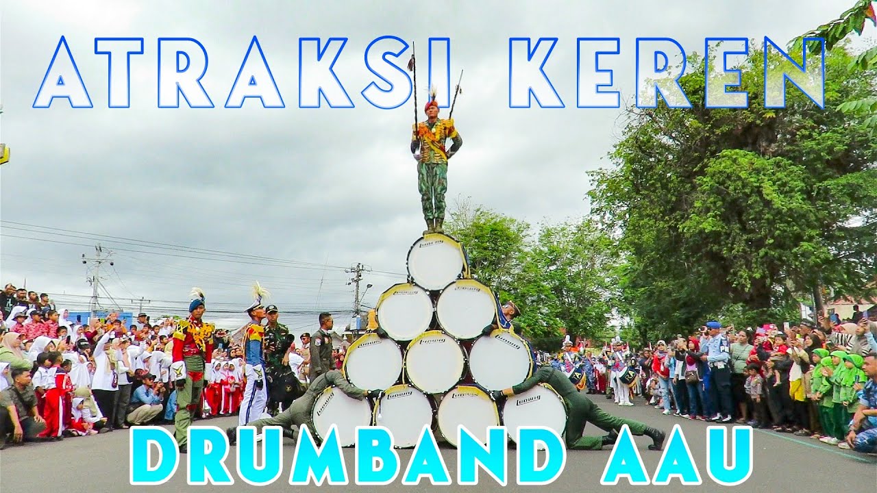 Atraksi Drumband Gita Dirgantara AAU di Tugu PKK | Reuni Akbar SMA N 1 Purworejo