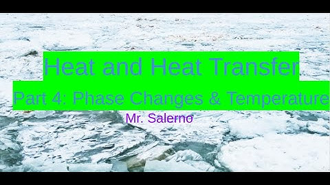 Heat and Heat Transfer: Phase Changes and Temperature