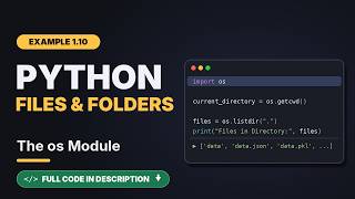 Python os Module for Beginners: getcwd() & listdir() Explained  #machinelearning #python
